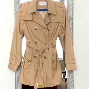 Calvin Klein classic tan khaki trench coat size L